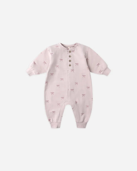 Quincy Mae Relaxed Fleece Jumpsuit - Bows