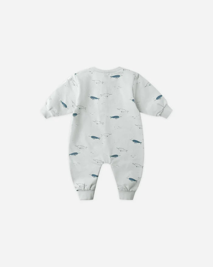 Quincy Mae Relaxed Fleece Jumpsuit - Narwhals