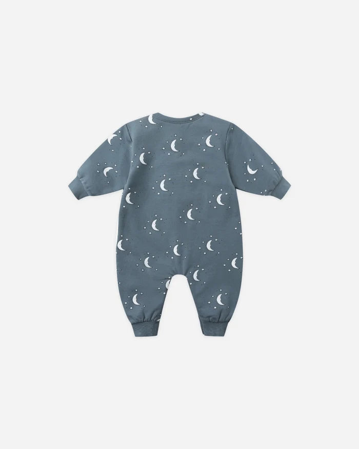 Quincy Mae Relaxed Fleece Jumpsuit - Silver Moons