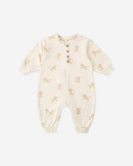 Quincy Mae Relaxed Fleece Jumpsuit - Tigers