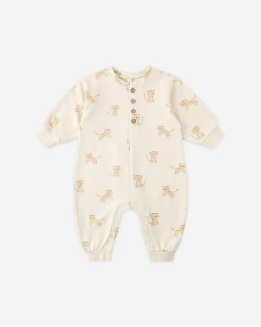 Quincy Mae Relaxed Fleece Jumpsuit - Tigers
