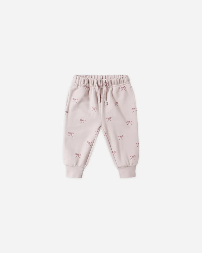 Quincy Mae Relaxed Fleece Sweatpant - Bows