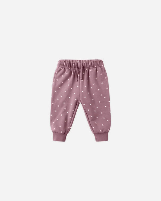 Quincy Mae Relaxed Fleece Sweatpant - Polka Dot