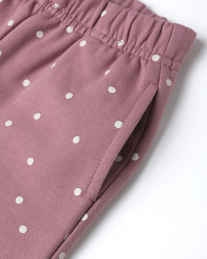 Quincy Mae Relaxed Fleece Sweatpant - Polka Dot