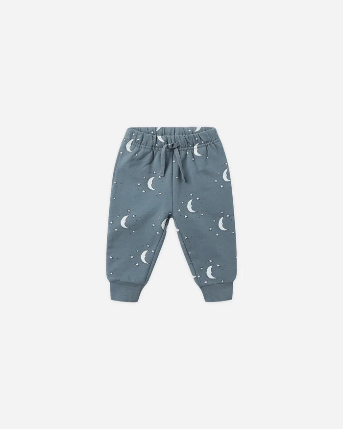 Quincy Mae Relaxed Fleece Sweatpant - Silver Moons
