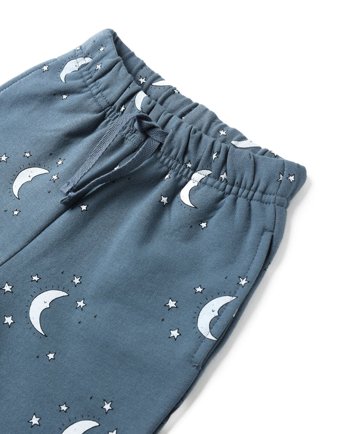 Quincy Mae Relaxed Fleece Sweatpant - Silver Moons