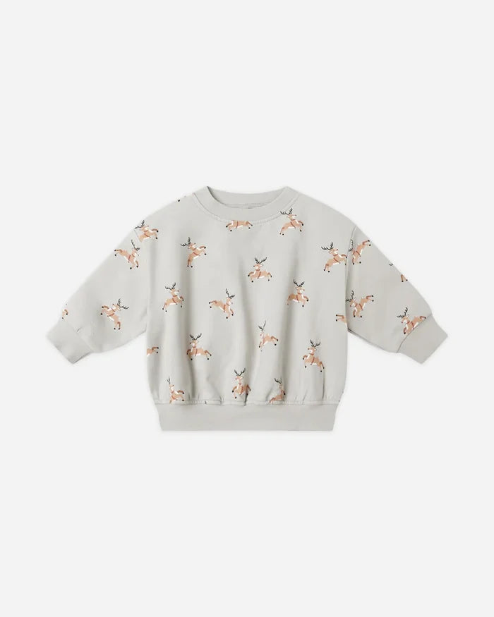 Quincy Mae Relaxed Fleece Sweatshirt - Reindeer