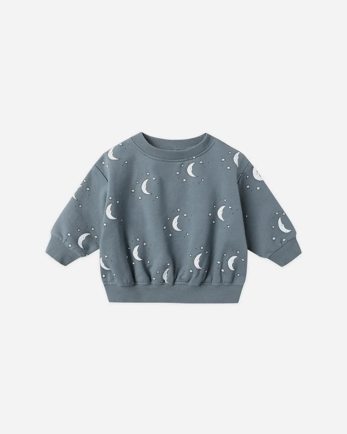 Quincy Mae Relaxed Fleece Sweatshirt - Silver Moons