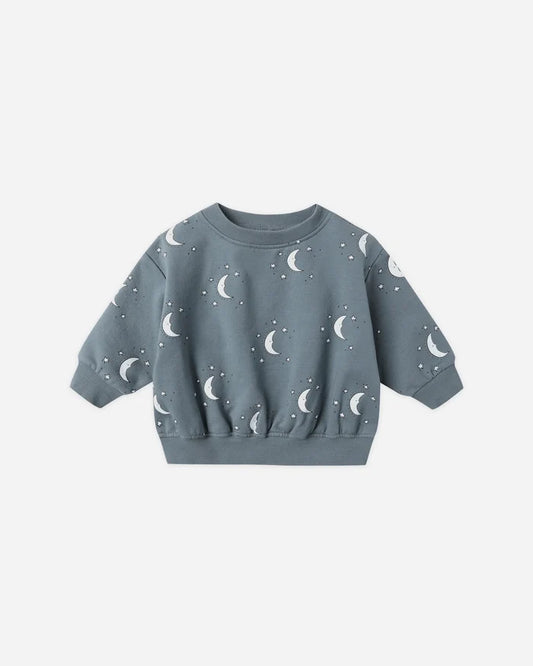 Quincy Mae Relaxed Fleece Sweatshirt - Silver Moons