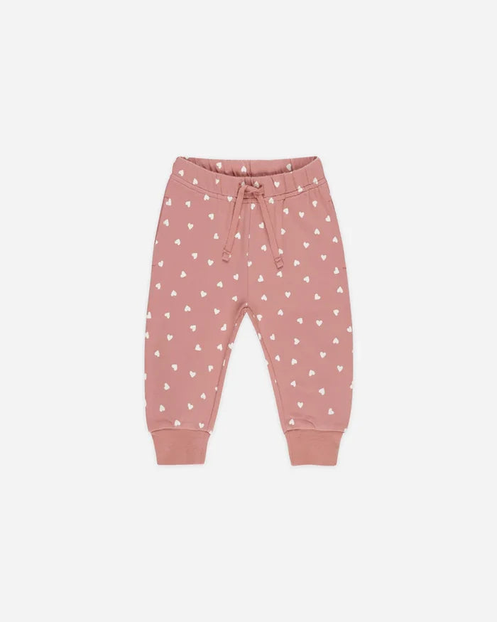 Quincy Mae Relaxed Sweatpant - Lipstick Hearts