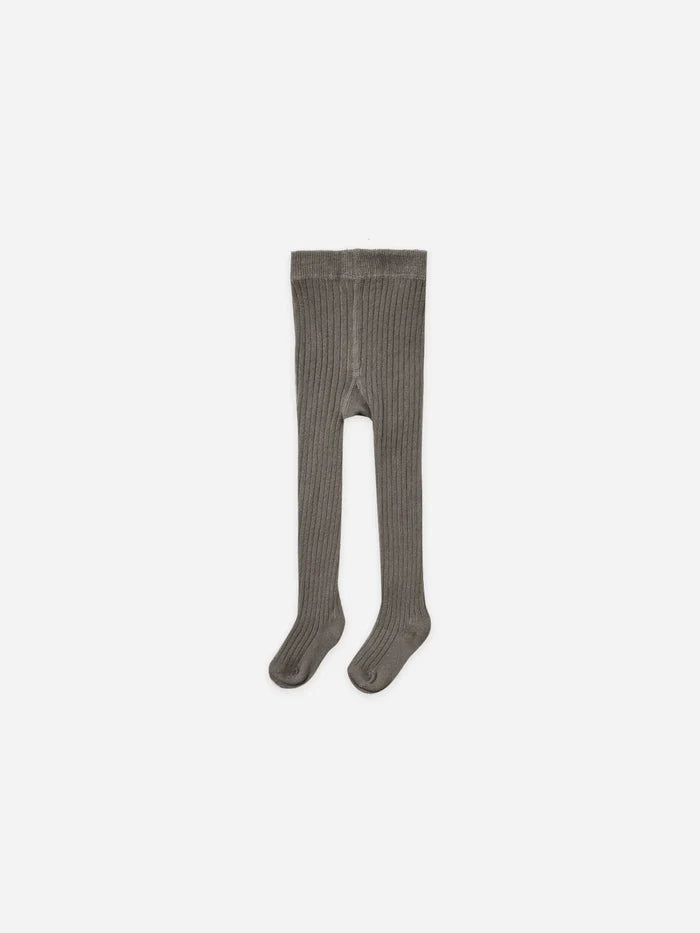 Quincy Mae Ribbed Tights - Charcoal