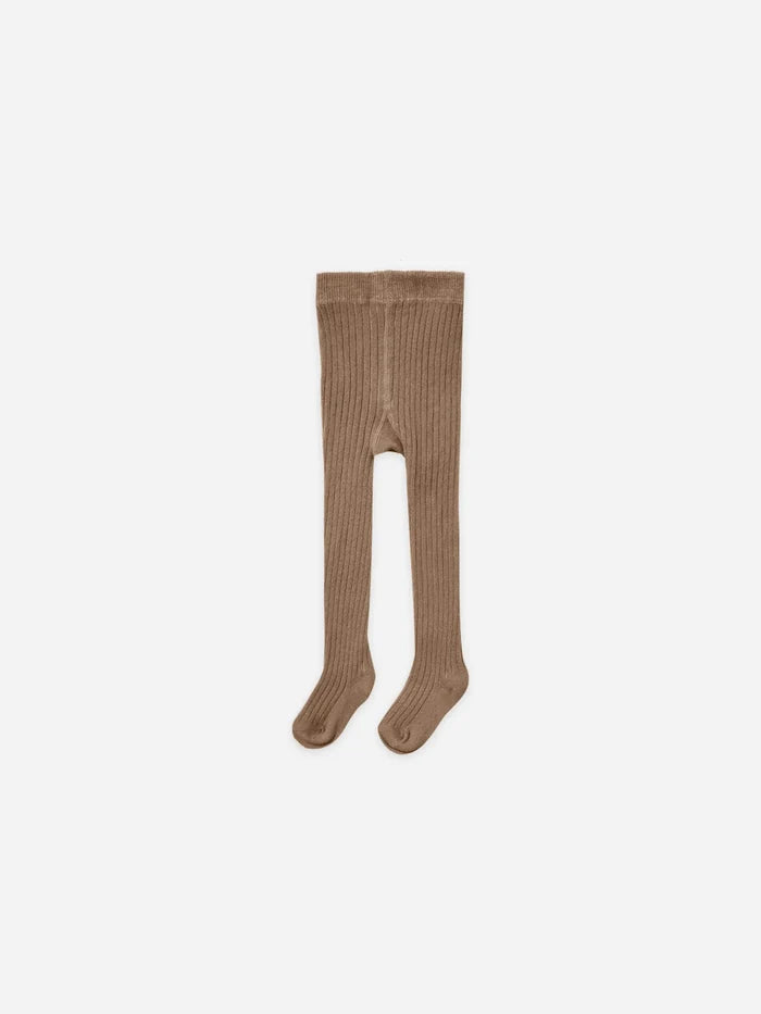 Quincy Mae Ribbed Tights - Cocoa
