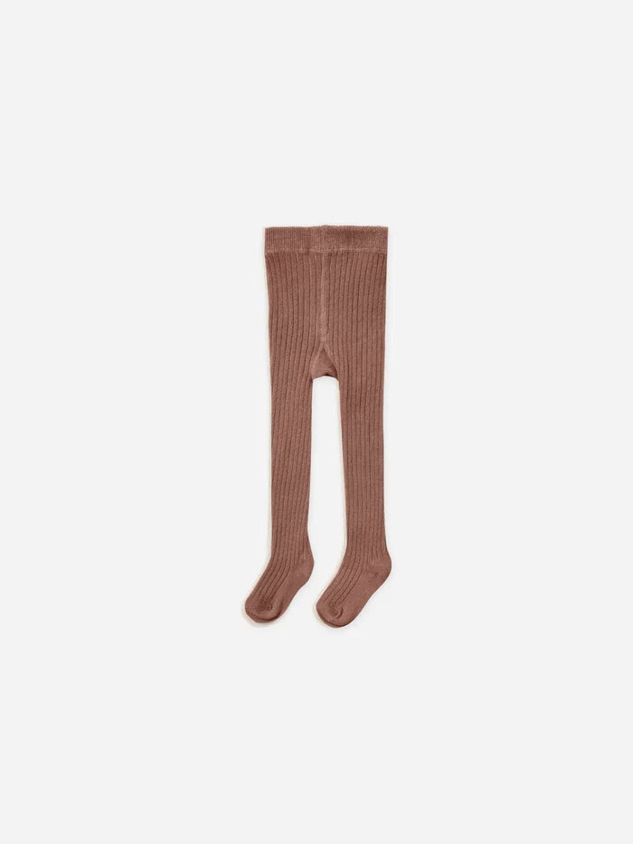 Quincy Mae Ribbed Tights - Pecan