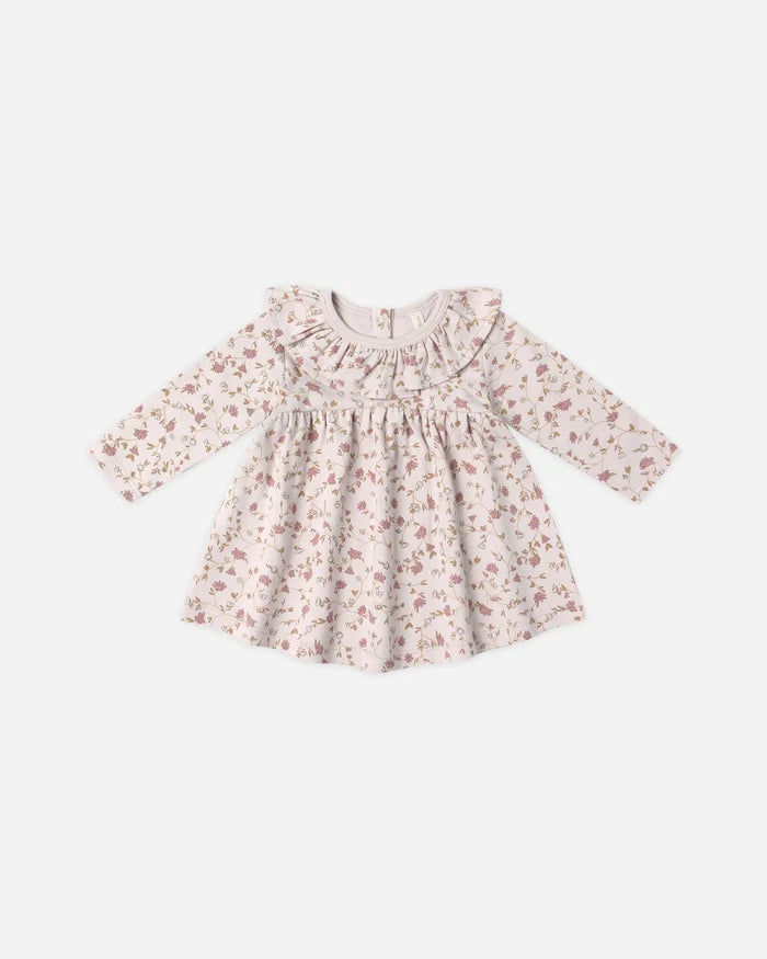 Quincy Mae Ruffle Collar Jersey Dress - Garden