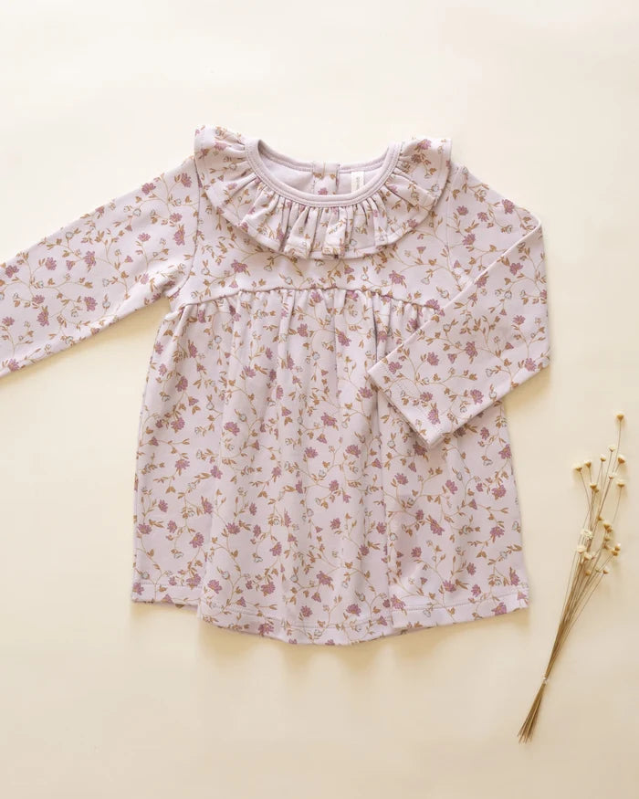Quincy Mae Ruffle Collar Jersey Dress - Garden