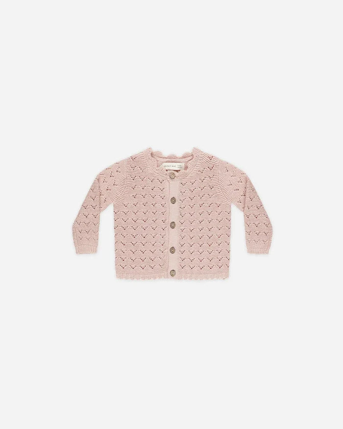 Quincy Mae Scalloped Cardigan - Bubblegum