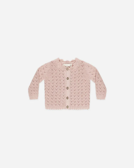 Quincy Mae Scalloped Cardigan - Bubblegum