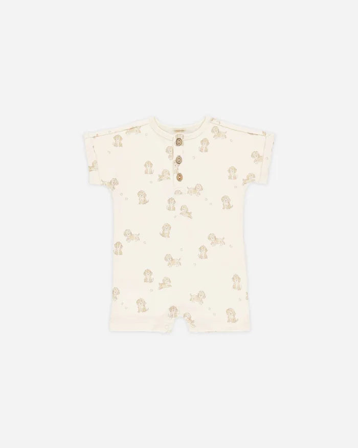 Quincy Mae Short Sleeve One-Piece - Puppies