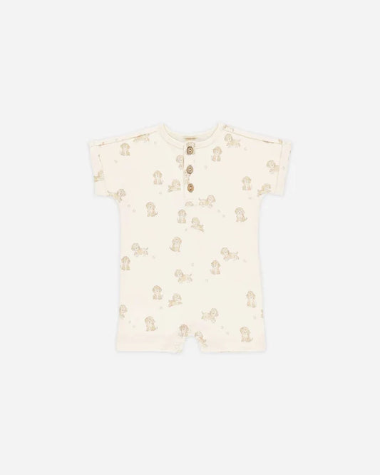 Quincy Mae Short Sleeve One-Piece - Puppies