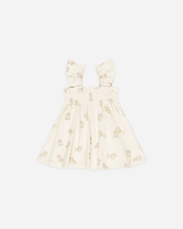 Quincy Mae Smocked Jersey Dress - Puppies