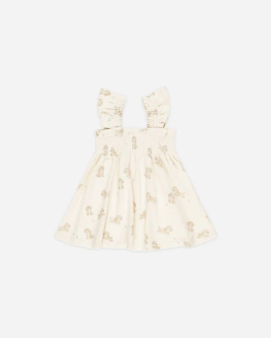 Quincy Mae Smocked Jersey Dress - Puppies