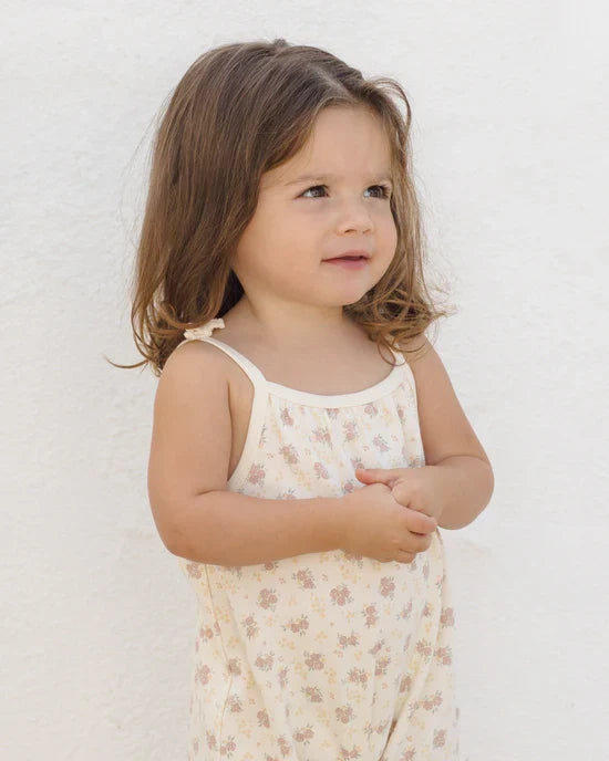 Quincy Mae Smocked Jumpsuit - Flower Field