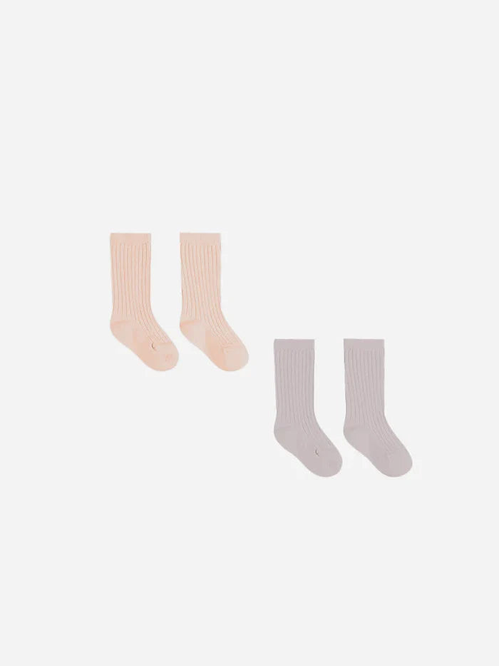 Quincy Mae Socks Set - Melon/Lavender