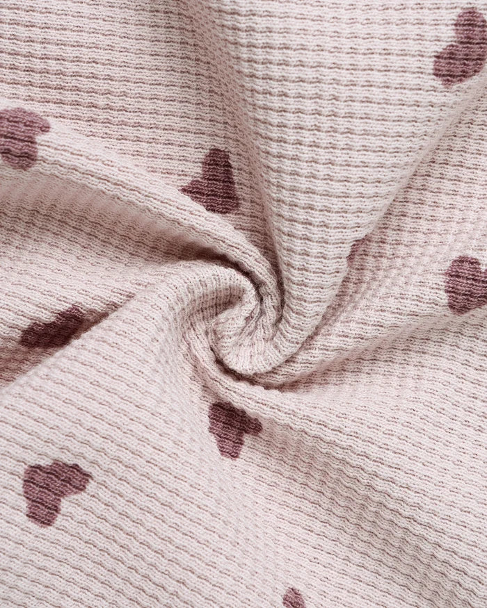 Quincy Mae Waffle Slouch Set - Hearts