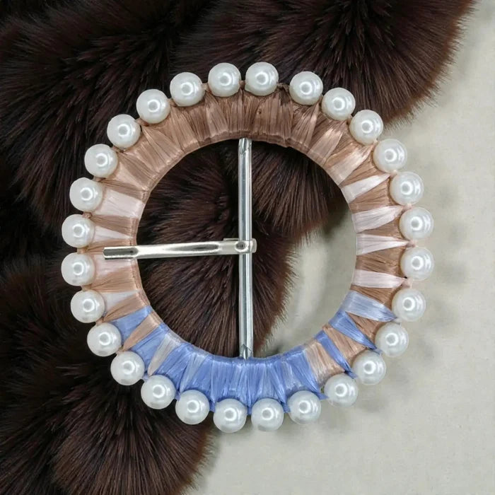 Raffia Pearl Ring Buckle