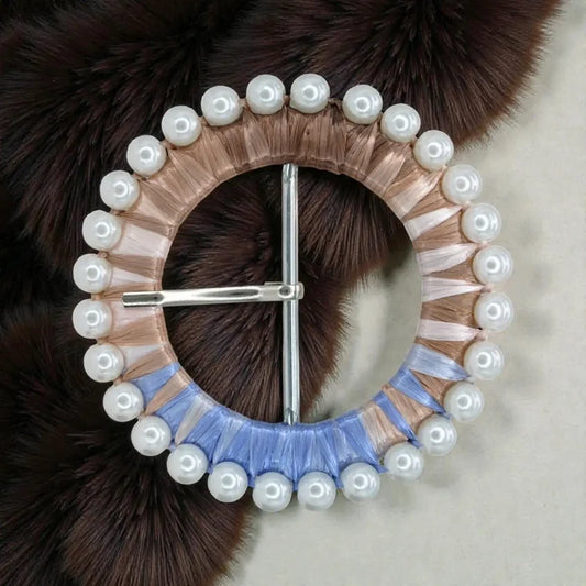 Raffia Pearl Ring Buckle