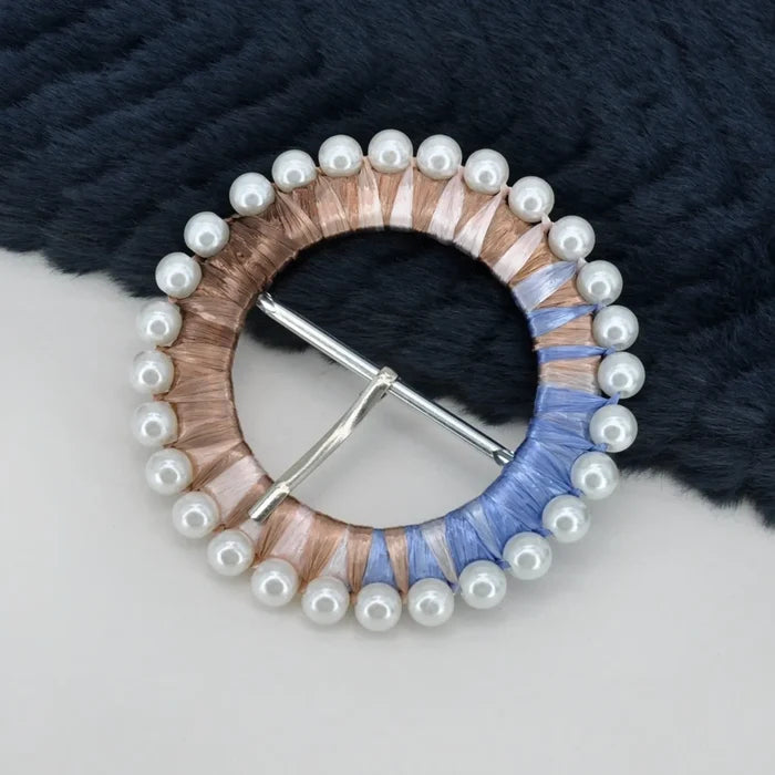 Raffia Pearl Ring Buckle