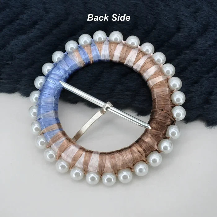 Raffia Pearl Ring Buckle