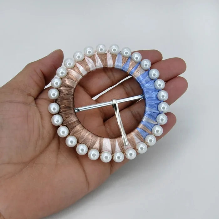 Raffia Pearl Ring Buckle