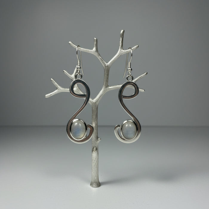 Rainbow Moonstone Earrings Intuitive Gem Sterling Silver