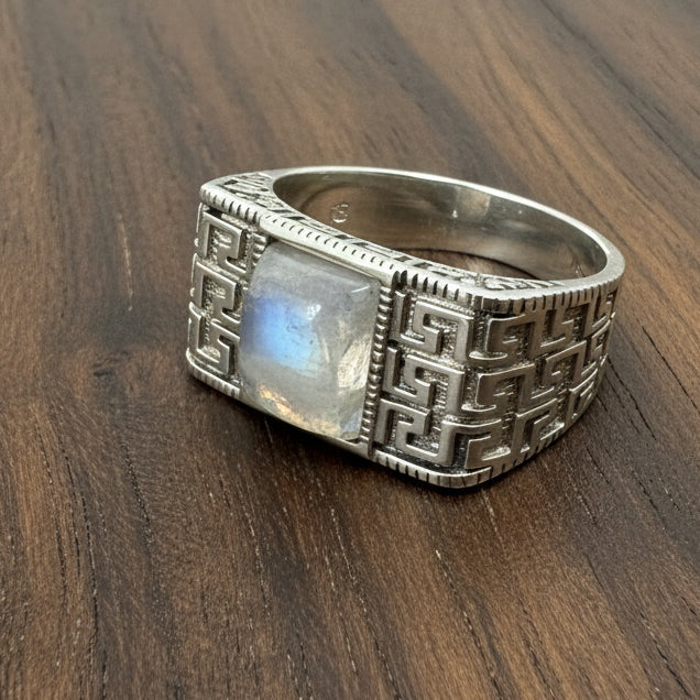 Rainbow Moonstone Ring Doorway Sterling Silver Size 11.5