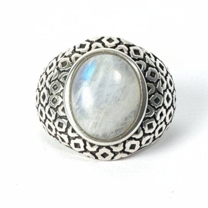 Rainbow Moonstone Ring My Spark Sterling Silver Size 8.5
