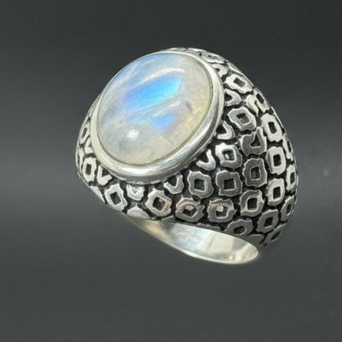 Rainbow Moonstone Ring My Spark Sterling Silver Size 8.5