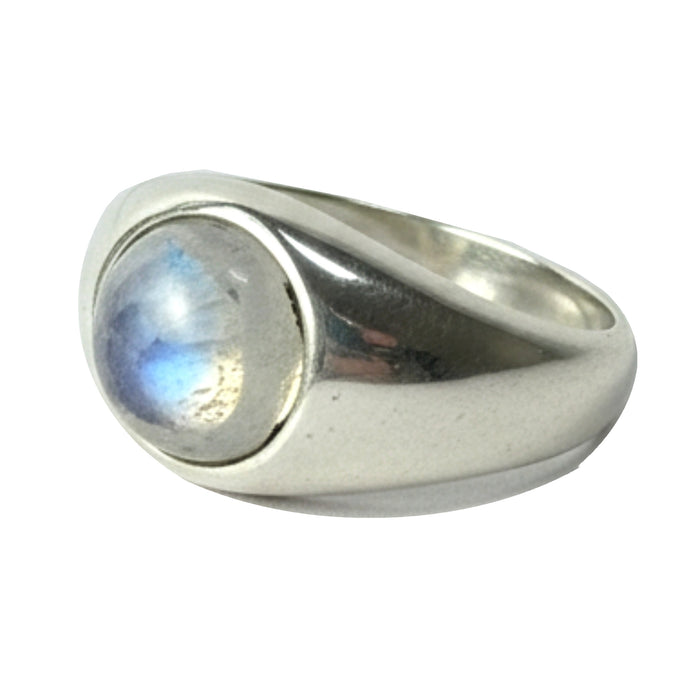 Rainbow Moonstone Ring Mystical Sterling Silver Size 9.5