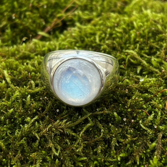 Rainbow Moonstone Ring Radiance Sterling Silver Size 9.5