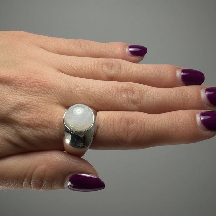 Rainbow Moonstone Ring Radiance Sterling Silver Size 9.5