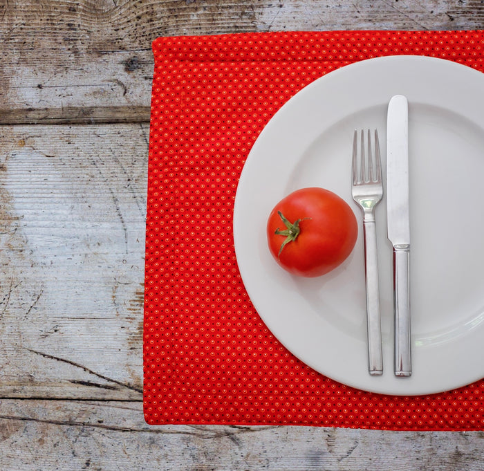 Red Reversable Shweshwe Cotton Padded Placemats (Set of 6)