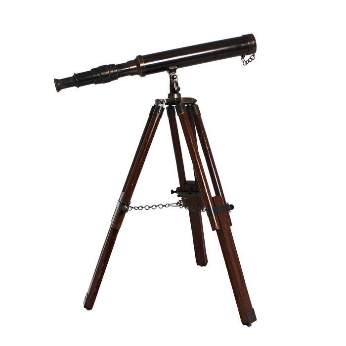 Replica Antique Brass & Wood Tabletop Telescope