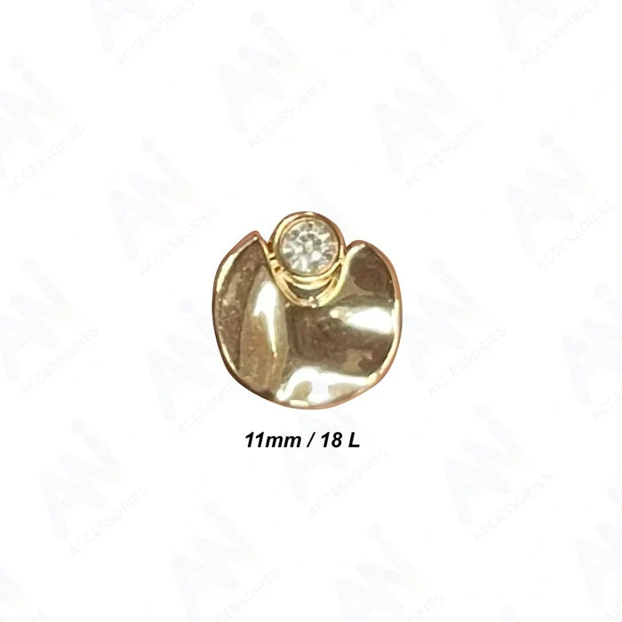 Rhinestone Accents Metal Buttons | 11mm(18L)