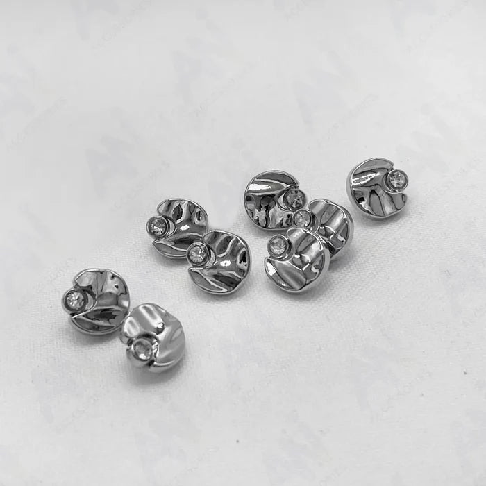 Rhinestone Accents Metal Buttons | 11mm(18L)