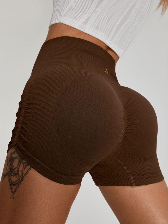 Ribbed Scrunch Bum Quick-drying Spandex Gym Booty Shorts