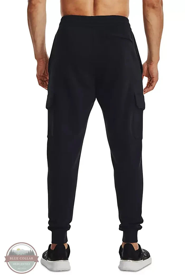 Under Armour 1382134-001 Rival Fleece Cargo Jogger in Black, rear