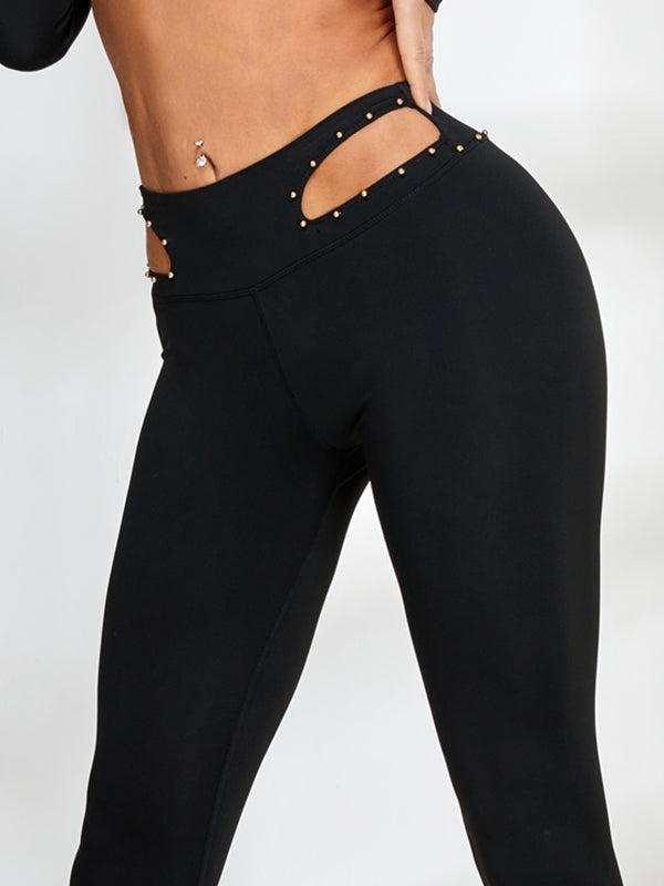 Rivet Cross Cutout Backless Long Sleeves