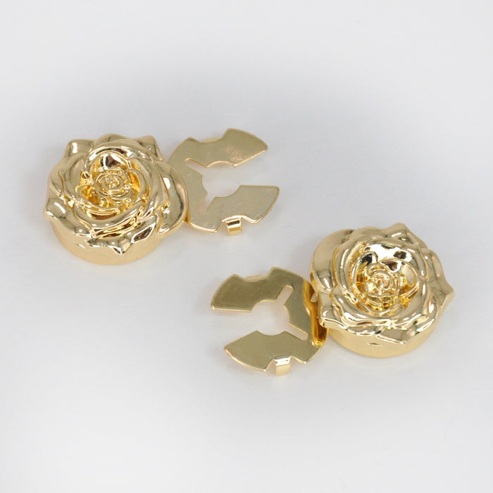 Rose Metal Button Covers | Set of 2
