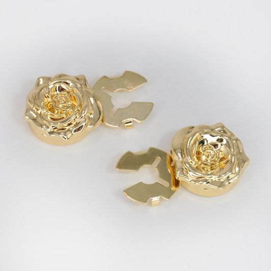 Rose Metal Button Covers | Set of 2