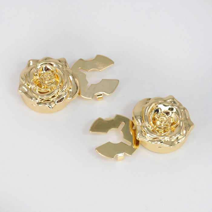Rose Metal Button Covers | Set of 2